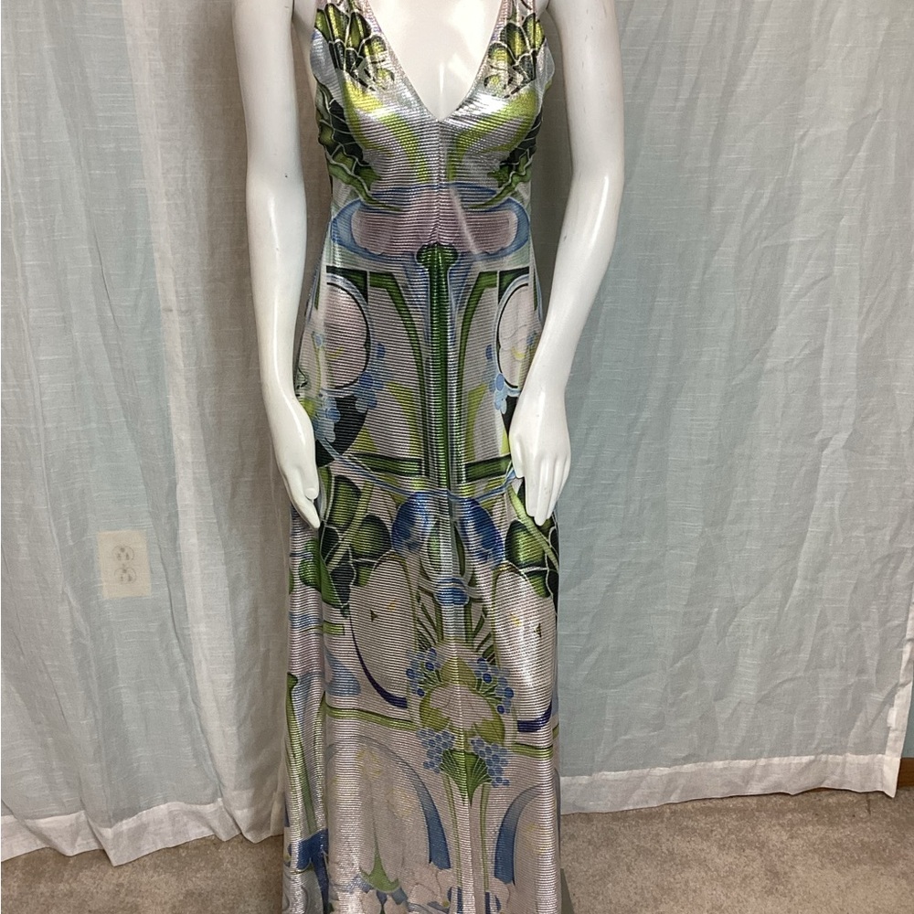 MARY KATRANTZOU Ceramica Lila Maxi Dress; Size: 2